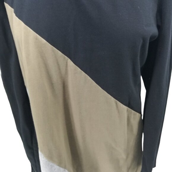 Neon Buddha Color Block Long Sleeve Tunic Shirt Size M Stretch T Shirt Black - Picture 7 of 14